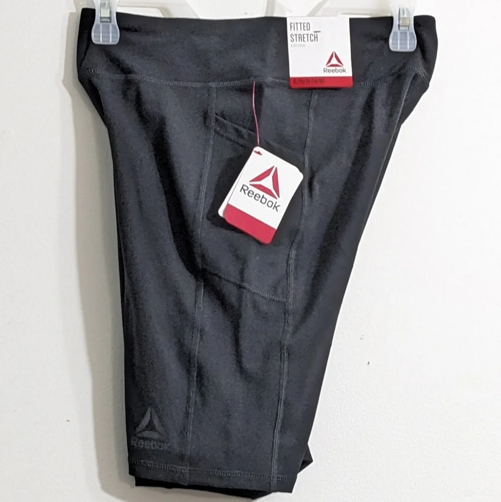 Reebok Girls Black Compression Biker Shorts, Size XL(14/16), New With Tag